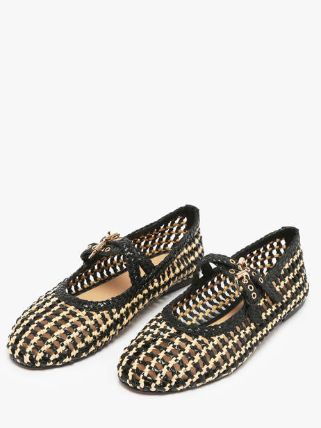 Ballerinas Met Riempjes Uit Leder Inuovo Zwart women D47001 ander zicht 1